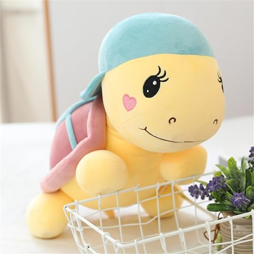 Xiyocadt Schildkröte Kuscheltier, Schildkröten Kissen, Schildkröte Stofftier, Geschenk für Kinder Mädchen (25CM,Blauer Hut)