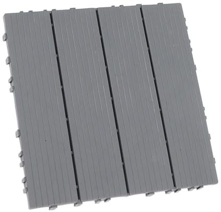 HAMPPLIES Plaque Plastique Emboîtable Antidérapante Grise Revêtement Sol Extérieur Patio Terrasse Balcon Jardin Piscine Facile à Installer Et Entretenir Robuste