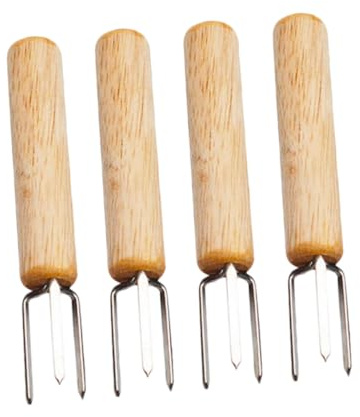 GARIOUANS 4 piezas Pinchos de Acero Inoxidable para Mazorcas de Maíz con Diseño de Púas Soportes para Brochetas de Frutas y Cocina Barbacoa Accesorios Duraderos para Reuniones Familiares y