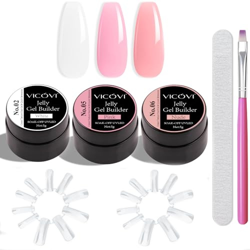 GZSYY Builder Gel für Nägel Aufbaugel für Gelnägel 3 Farben Acrylgel für Nägel Nagelverlängerung