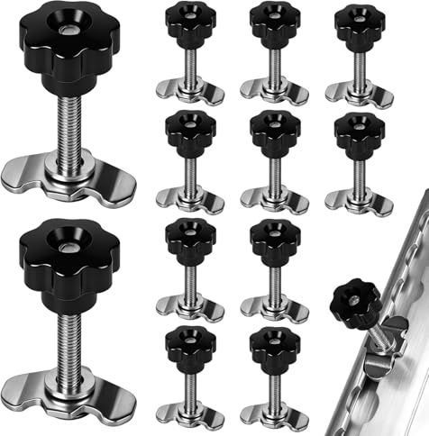 Pynzeka 12 Stück Schraubfitting Airlineschiene M8x60 Schraubfitting Airlineschiene Zubehör für Airlineschienen