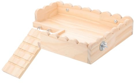 SEWACC Planche en Bois pour Cochons d'Inde et Hamsters Échelle, Plateforme Naturelle en Bois Massif, Grosse Taille, Jouet de Cage pour Petits Animaux, Accessoire de Jeu pour Rongeurs
