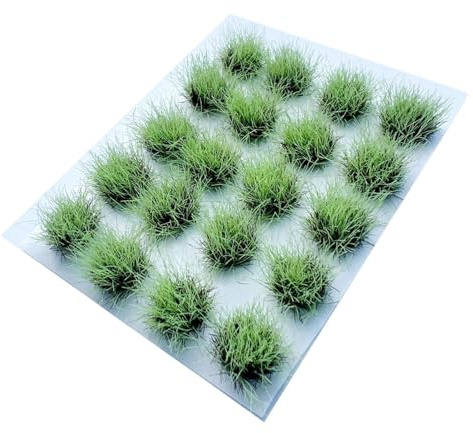 TTETTZ 20 Piezas Césped Artificial Miniatura Ramas Arbustivas Nylon Fácil Colocación Adecuado para Maqueta de Tren Paisaje de Mesa Jardín de Hadas D, Verde Claro