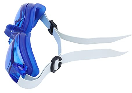 Omquot Occhiali da nuoto con guarnizione in silicone morbido per bambini, ponte nasale ergonomico, occhiali da nuoto per bambini, piscina in plastica impermeabile, 1,5oz (blu)