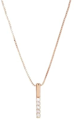 Colgante y collar de tira larga geométrica rosa de 14mm, buen regalo 925 para mujeres y niñas