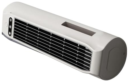 Ventilatore a Torre Mini Ricaricabile, Ventilatore Raffreddante da Tavolo Senza Fili 3 Velocità, Con Supporto Telefono Doppio Uso In Piedi Sdraiato, per Ufficio Dormitorio Camera Studio Viaggio