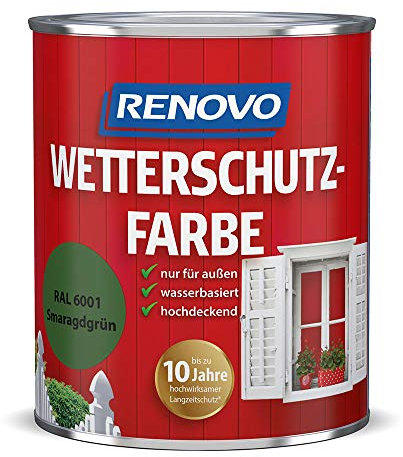 Renovo Wetterschutzfarbe Smaragdgrün 6001, 750 ml
