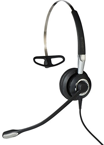 Jabra Biz 2400 II QD On-Ear Mono Headset med snabbkoppling - Lättviktig Ultra Noise Cancelling Kabelhörlurar med HD Voice och mjuk huvudstoppning för bordstelefoner