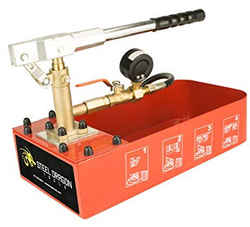 Steel Dragon Tools RP-30 Hydraulic Manual Pressure Test Pump 726 PSI 2 Gallon Tank 1/4 & 1/2 Connection