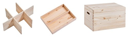 Zeller 13327 Kiste, Holz, Natur, 40 x 30 cm, Beige, 40 x 30 x 24 cm