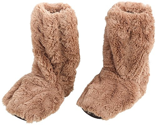 infactory Wärmesocken: Aufwärmbare Flausch-Stiefel mit Traubenkern-Füllung, Größe 39-41 (Stiefel ohne Socken, Hausschuhe mit Körner-Wärmekissen, Füße)