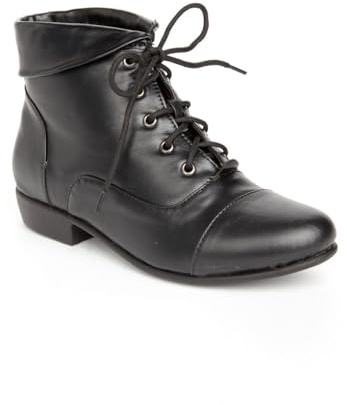 Comfortview Darcy Bootie Lace-Up Short Ankle Boot Women's Winter Shoes (Wide Widths Available) - 8 W, Black (Wide Widths Available)