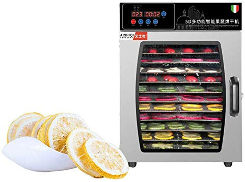 Fayelong Premium Food Dehydrator Machine Dryer Machine 12 Trays W/Digital Timer and Temperature Control All Stainless Steel for Beef, Jerky, Fruit, Dog Treats, Herbs 1000W 220V