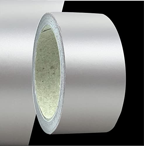 siviwonder Zierstreifen selbstklebend Folie Silber Metallic Matt matt 50 mm x 10 m Rolle Dekorband Auto Motorrad Boot Fahrrad Wohnwagen Helme Pinstripe Klebeband für Konturmarkierung Linien Dekoration
