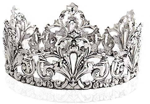 Königskönigin, königliche Krone, Hochzeit, Diadem für Hochzeit, Abschlussball, Halloween, Fotografie, Cosplay (Silber)