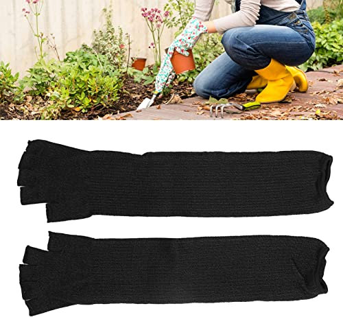 Schnittfeste Ärmel, Armschützer 45 Cm / 17,7 Zoll Schnittfeste Halbfinger-Armmanschette für die Küche, Holzbearbeitung, Gartenarbeit, Schwarze Ärmel Zum Abdecken der Arme für Damen und Herren