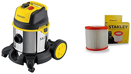 Stanley SXVC20XTE Aspirateur Solides et Liquides (1400 W, 20 l) & Filtre Cartouche à Haute Efficacité pour Aspirateurs Solides et Liquides