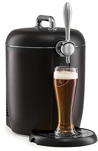 Klarstein Dispensador de Cerveza de 6 l, Tirador para Cerveza de Barril 65 W para Mini Barriles, Temperatura 3-12 °C, Grifo Cerveza para Casa con Indicador LED de Temperatura y Nivel de Cerveza