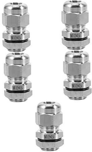Mikikit 5pcs Armoured Cable Connector Strain Relief Cord Connector for Outdoor Use Cable Protector and Secure Connections