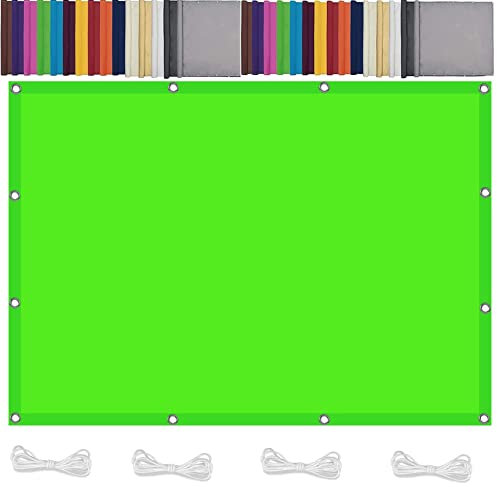 Tenda a Vela Impermeabile 1.2 x 5 m Acqua Resistente al Vento Vela Ombreggiante Impermeabile con Fune e Occhielli per Esterno, Piscina, Verde Tenero