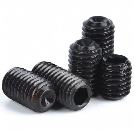 TULDYS 5 Stück Feingewinde M6 M8 M10 M12 Innensechskant Innensechskant Ringschneide Madenschraube Stellschrauben Bolzen Schwarzer Stahl der Güteklasse 12,9(M10x1x10mm)