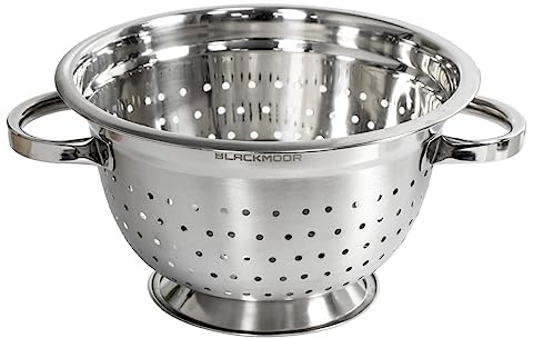 Blackmoor Passoire en acier inoxydable 65139 de 24 cm avec deux poignées robustes et base sur pied, passoire de cuisine durable et élégante, pour rincer, égoutter et transporter les aliments