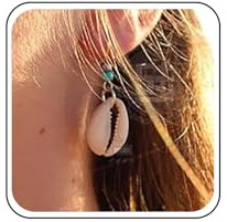 TseenYi Bohème Muschel Ohrringe Silber Haken Vintage Türkis Baumeln Tropfen Sommer Strand Schmuck Für Frauen Und Mädchen