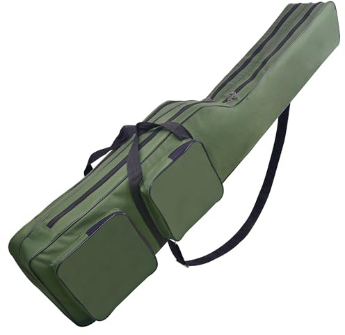 Fishing Bag,4.27FT Fishing Pole Bag Oxford Fishing Rod Case Portable Folding Fishing Carry Organizer Waterproof Fishing Tackle Storage Travel Bag for Outdoor Fishing