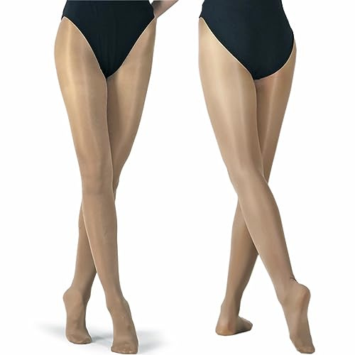 DANCEYOU leicht glänzende Strumpfhose Mädchen und Damen Tanzstrumpfhose Ballett Strümpfe für Kostüm, Aufführungen, Eislaufen und Täglich Hellbraun MA