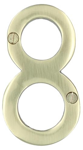 Hausnummer 8 Türschild aus Messing, 70 mm