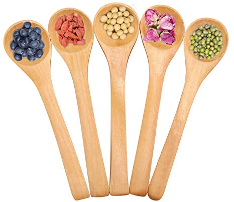 Mini Cucchiaio di Legno da 30 Pezzi, Cucchiaini di Legno Piccoli Per Cucina Per Bambini Olio da Cucina Caffè Tè Marmellata Sali da Bagno Zucchero Per Mescolare Raschiare Capovolgere