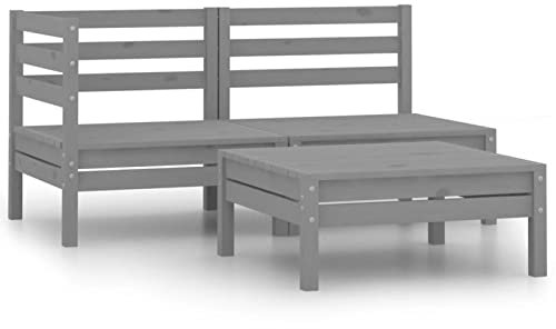 Gecheer 3-TLG.Garten-Lounge-Set Gartenmöbel-Set Outdoor-Lounge-Set Möbelset Garten Sitzgruppe Sofagarnitur Garten-Möbelset Gartenlounge Gartenmöbelset Kiefer-Massivholz