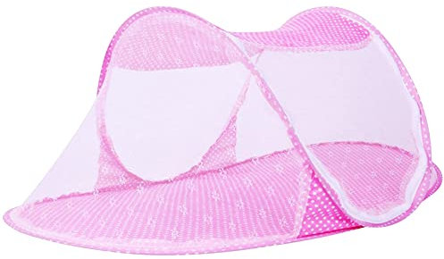 Tente moustiquaire pour bébé - Pliable - Portable - Fermeture éclair - Lit de voyage pour bébé - Convient pour les voyages en plein air - Rose - 110 x 65 x 60 cm