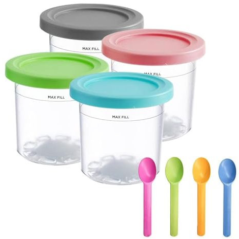 Récipient À Crème Glacée, Bacs À Crème Glacée, Gobelets Alimentaires Pour Le Stockage Des Desserts Glacés Faits Maison, Récipient Réutilisable, Hermétique Et Lavable, Pour Crème Glacée, Milkshakes, So