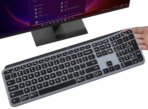 Tastaturabdeckung für MX Keys S & Advanced Illuminated Wireless Keyboard, Craft Advanced Wireless Keyboard Protector, Silikon Schutzhülle Skin Schwarz
