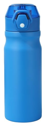 Mi Ko Mi Ka Botella de Agua de Acero Inoxidable Reutilizable | Hermética y Térmica | Sin BPA | Isotérmica, Mantiene Frio 24H y Calor 12H. Doble Pared al Vacío a Prueba de Fugas (Azul, 550ml)