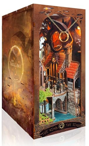 Cwood Bucheimer – 3D-hölzernen Puzzle Buchhaken für Bücherregal Dekor – Puppenhaus-Set zum Selbermachen – Bücherregal Dekor mit Staubschutz – magischer Buchenrand