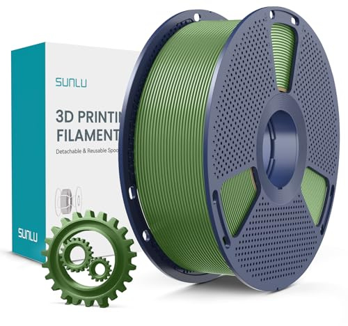 SUNLU PLA Plus 3D Drucker Filament, PLA+ Filament 1.75mm, robustes 3D Filament, kompatibel mit 3D FDM Druckern, Maßgenauigkeit +/- 0.02 mm, 1kg Spule(2.2Pfund), Olivgrün