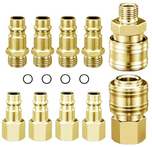 ZITUZY 10 stk Euro Druckluftkupplung 1/4BSP Schnellkupplung, Druckluftkupplung 1/4 zoll, Schnellkupplung Druckluft für Schläuche Kupplungsstecker, Luftleitung Schlauch Kompressor