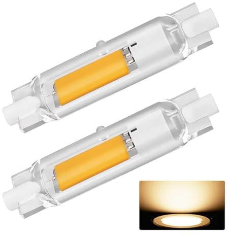 FDHVCB R7S LED 78mm 20W Dimmbar, 20W R7S LED Lampen 78mm Ersatz für 200W J78mm Halogen Leuchtmittel, R7S LED COB Glühbirne Warmweiß 3000K 2000LM, 360°Abstrahlwinkel,Kein Flackern, 2er Pack