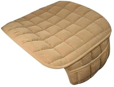 NBHGFF Auto Sitzauflagen Winter Auto Sitzkissen wasserdichte Auto Sitzbezüge Auto Stuhl Warme Sitz Pad Mit Nicht-Slip Unterseite Für Auto Zubehör Sitzbezüge Sitzauflagen(Beige)