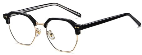 Blaulichtfilter Brille Für Herren Computerbrille TR90 Halbes Bild Anti Blaulicht Anti-Müdigkeit Blue Light Blocking Glasses Ohne Stärke Für PC TV Tablet Unisex,A