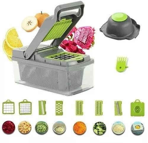 14 in 1 Vegetable Chopper Salad Fruit Mandolin Slicer Food Dicer with Cover UK
