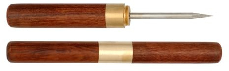 Vdaxvme Leather Punching Awl Tool with Wood Handle Protective Lid Leather Punching Awl Tool for Leather Sewing Crafting