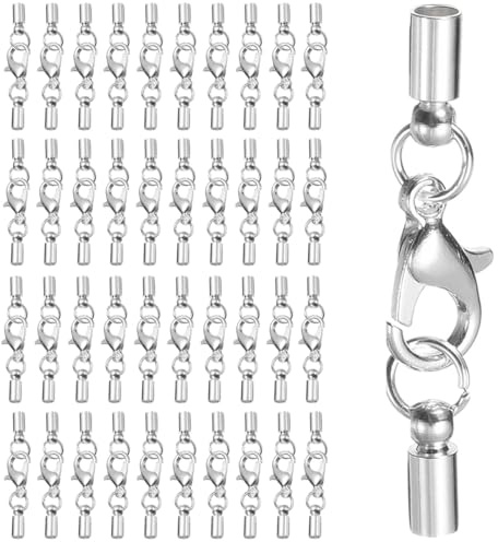 JYNVO 40 pezzi Chiusure per Braccialetti,Collane Chiusura Moschettone,per bracciale, gancio per gioielli, collana multiuso,ciondolo fai