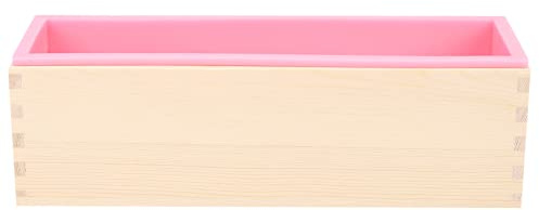 DHYAWUER 1200G BRICOLAGE Savon en Bois Boîte en Silicone Doublure Rectangulaire Pain Swirl Savon Outil de Moule de BRICOLAGE Savon Bougie Moule Outil de Construction de Moules