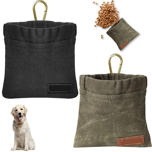 ZexJpr 2Stück Futterbeutel Hundetraining, Hundeleckerli Tasche, Leckerlibeutel für Hunde mit Knöpfe Design, für den täglichen Hund Training Hund Futter Beutel und Spaziergänge Hund
