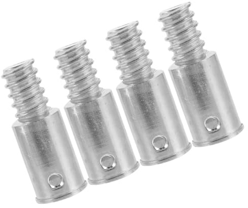 LALADEFIEE 4pcs Threaded Tip Adapter for Broom Poles Metal Extension Pole Connector Set Stainless Steel Compatible with Telescoping Rods for Household Sweeping and Maintenance
