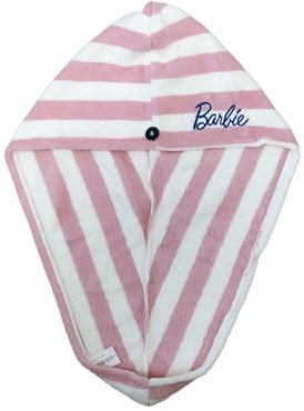 Barbie - Toalla de Microfibra ultrasuave para el Cabello - Secado rápido sin Calor - Ideal para Cabello Fino, Largo y frágil - Ligera, Envolvente y práctica para el baño, la Piscina