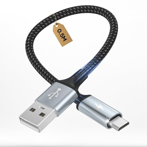 layajia Micro USB Cable, USB A to Micro USB Android Charger Fast Charging Cord Compatible with Galaxy S7/S6/S5, A10, Huawei Y9, Y7, Y6, Moto E6, Xperia Z5, Z3, Kindle Fire - 0.5M